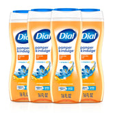 Dial front packaging showing pump bottle and marula scent benefits
