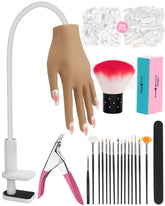 Difenni practice hand front view showing lifelike silicone and realistic nail beds for better practice