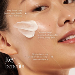 DIME dewy day cream texture close-up highlighting lightweight hydration benefit
