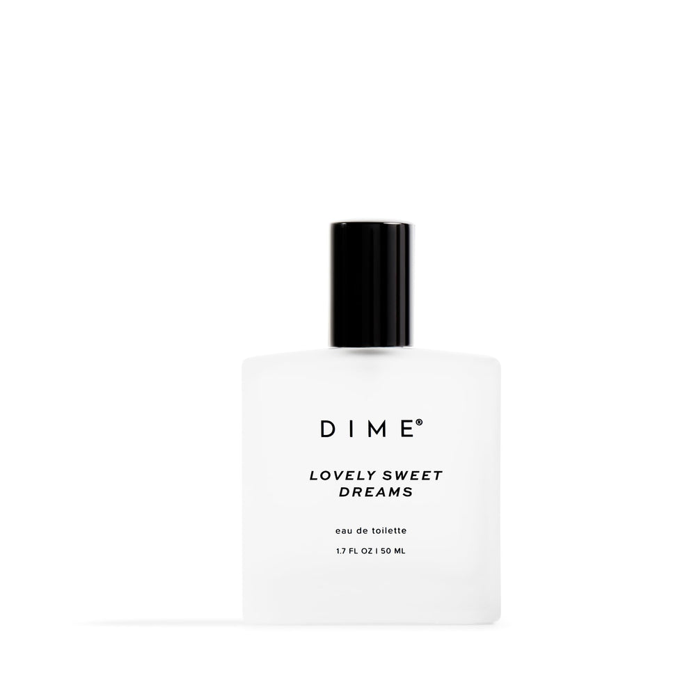 DIME Lovely Sweet Dreams front bottle view showing elegant packaging and scent clarity