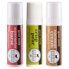 Dionis jumbo lip balm front tube showing branding and size benefit