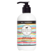 Dionis front pump bottle showing Sea Treasures lotion and hydration benefit