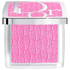 Dior Rosy Glow front compact showing blush pan and reflective case for easy travel
