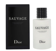 Dior Sauvage aftershave balm front view showing elegant bottle and size benefits
