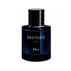 Model wearing Dior Sauvage Elixir in evening setting showcasing confident long-lasting projection