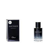 Dior Sauvage mini front bottle showing signature label and instant recognition