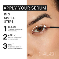 DIVASKIN divalash serum texture drop highlighting lightweight conditioning formula