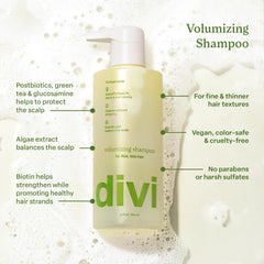 Divi shampoo texture close-up showing lightweight consistency and easy spread