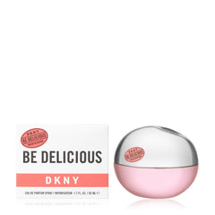 DKNY front bottle view showing compact 1 fl oz and bright floral branding for fresh wear