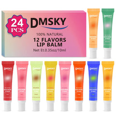 Dmsky front packaging showing clear gloss tubes and variety benefits shine