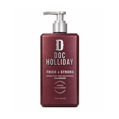 DOC HOLLIDAY bottle front view showing smoked huckleberry scent and bold packaging benefit