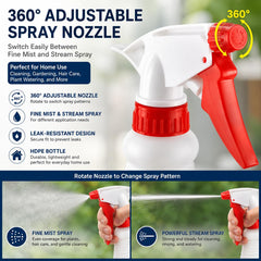 Doilomand nozzle detail showing mist, stream, and off positions for versatility