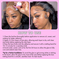 Dolahair melting spray nozzle spraying to soften lace and blend edges