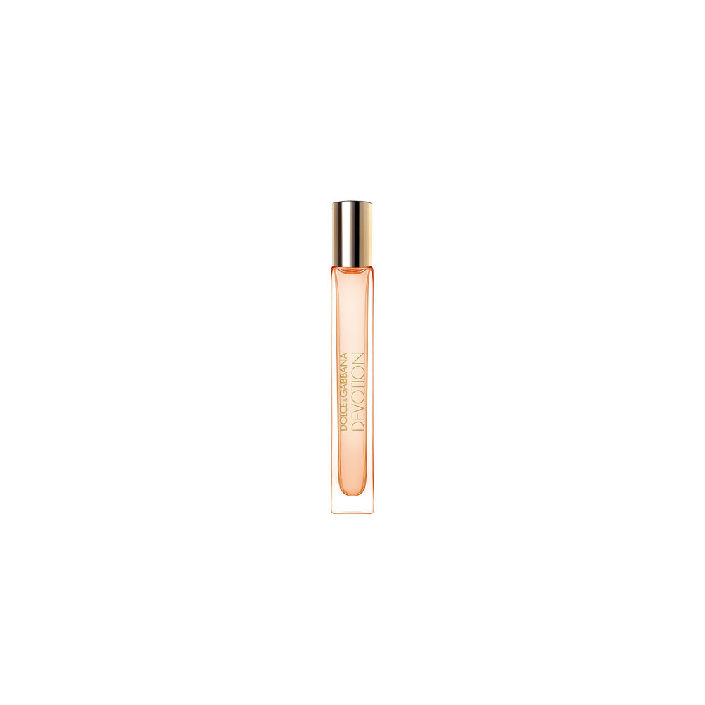 Dolce&Gabbana Devotion travel spray front view shows designer packaging and easy portability
