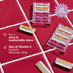 Dollar Shave Club close-up of six blades highlighting precision and smooth finish