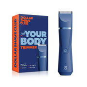 Dollar Shave Club trimmer front view showing compact design and controls for easy handling