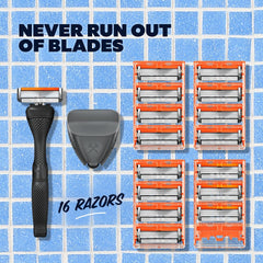 Dollar Shave Club JUICY lubricant strip detail providing smoother glide benefit