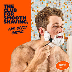 Dollar Shave Club razor with grey protective cover for safe travel and blade protection