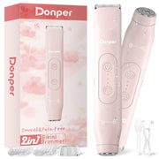 Donper razor front view showing foil and trimmer for gentle grooming