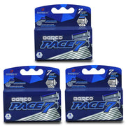 Dorco Pace 7 front packaging showing twelve cartridges and brand benefit