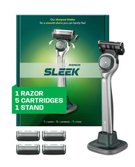 DORCO sleek handle front view showing sturdy grip and premium balance benefit