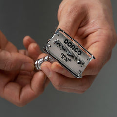 DORCO ST301 pack unboxed with individual blade strips for easy storage
