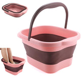 DoroSun foot spa front view showing compact design and pink color, perfect for home use