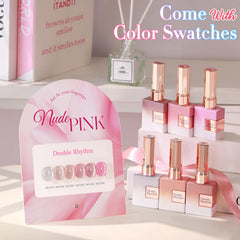 Double Rhythm bottle close-up revealing label and shimmer finish for precise application