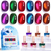 Double Rhythm front packaging showing all six deep shimmer bottles and kit benefit