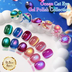 Double Rhythm swatches fan with six finishes illustrating magnetic and glitter variety