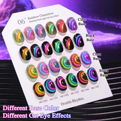 Double Rhythm magnet creating cat-eye line on nail demonstrating dramatic reflective effect