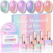 Double Rhythm front packaging showing six mermaid pink bottles for matching manicures