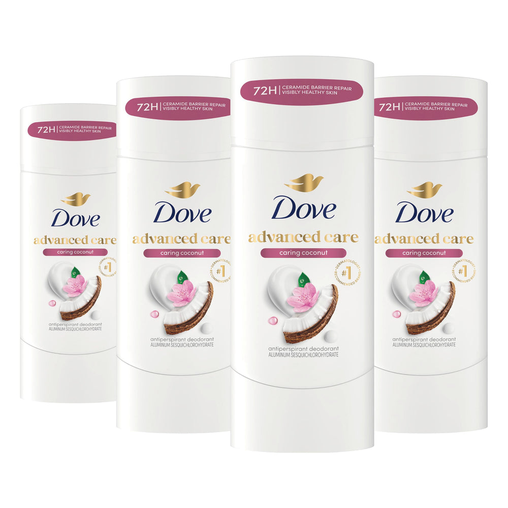 Dove caring coconut front packaging showing product and scent benefits