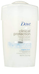 Dove Clinical front packaging showing Original Clean two-pack and neat labeling benefit fast identification