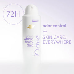 Dove coconut & vanilla fine mist texture demonstrating fast-drying finish