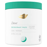 Dove cleansing pads front tub showing branding and compact size for travel