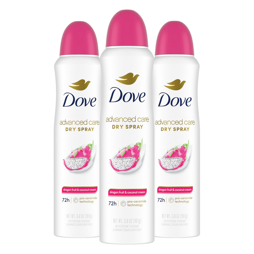 Dove dragon fruit front packaging showing can and scent benefit