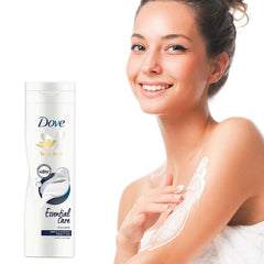 Dove lotion texture closeup demonstrating smooth, fast-absorbing benefit
