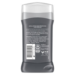 DOVE MEN + CARE deodorant stick top close-up showing smooth finish benefit