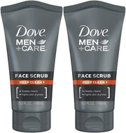 Dove Men+Care front packaging showing pack of two 5 oz tubes and clear benefits