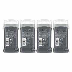 Dove Men+Care four sticks arranged to display Midnight, Horizon, Paradise, Breeze scents