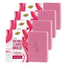 Dove oat milk berry brulee front packaging showing product and scent benefit