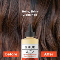 dpHUE close label highlighting ACV and argan oil for gentle strength