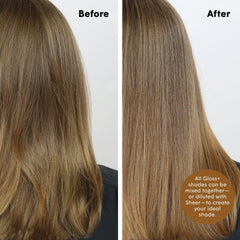 dpHUE being applied to blonde hair to enhance tone and shine