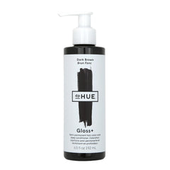 dpHUE Gloss+ dark brown bottle front view showing simple packaging and ready-to-use formula