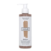 dpHUE Gloss+ bottle front view showing medium blonde shade and product benefit