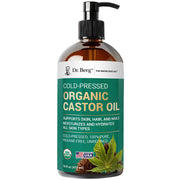 Dr. Berg bottle front view showing organic castor oil and brand