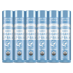 Dr. Bronner's front packaging showing unscented six-pack and clear labeling for convenient storage
