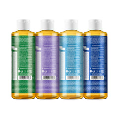 Dr. Bronner's Peppermint close-up label highlighting scent and invigorating benefit