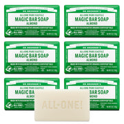 Dr. Bronner's almond bar front packaging showing product and weight benefits